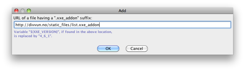 XXE Add-on preferences