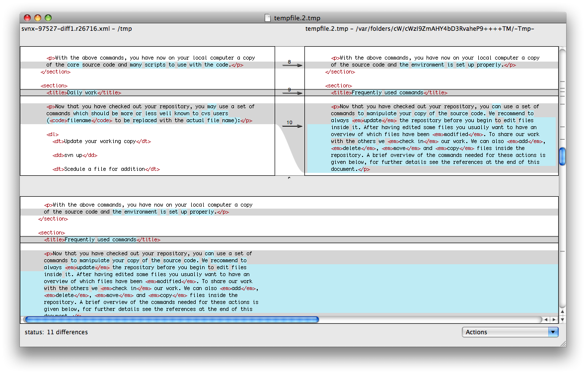 Visual diff opened in FileMerge